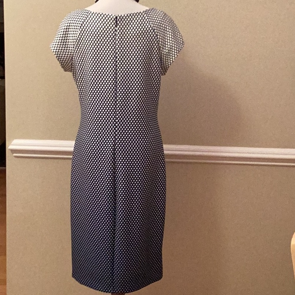 Beige by eci Navy and White Polka Dot Sheath Dress - Picture 5 of 11